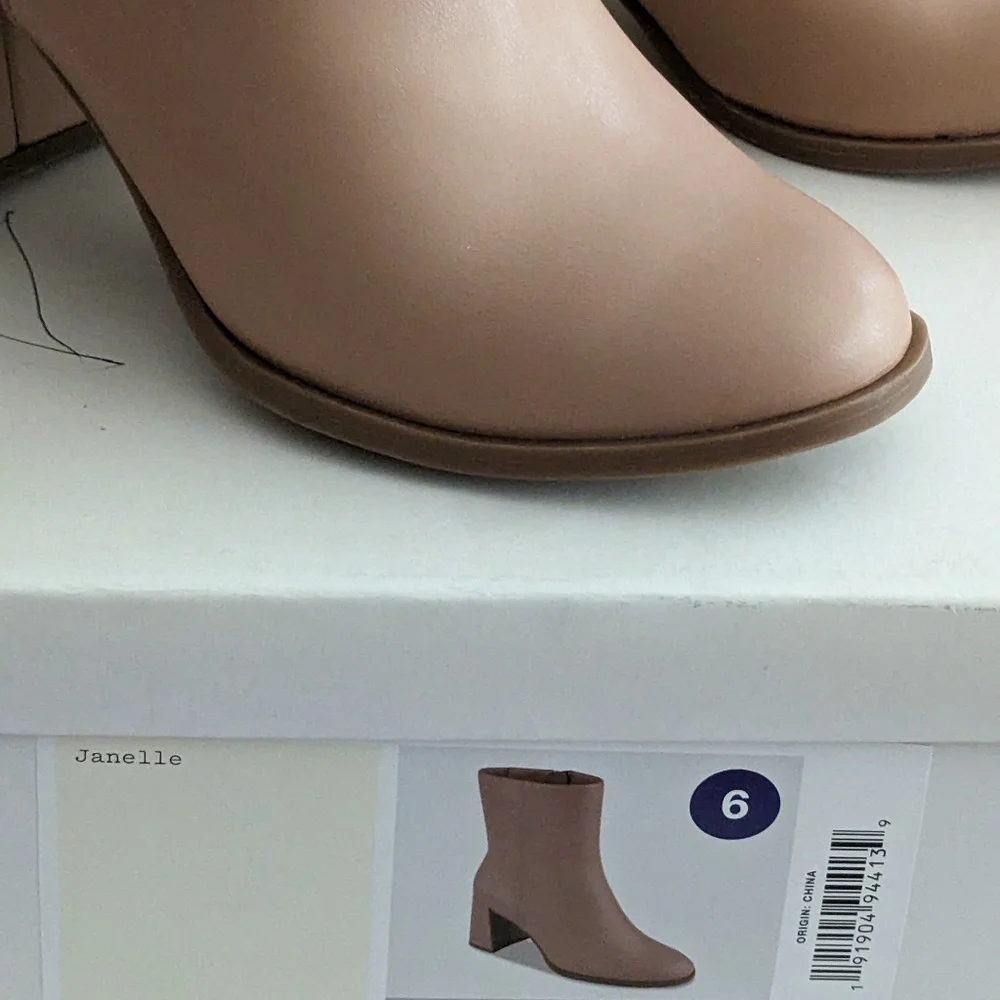 NWT A New Day Janelle Beige High Shafted Ankle Boots Size 6